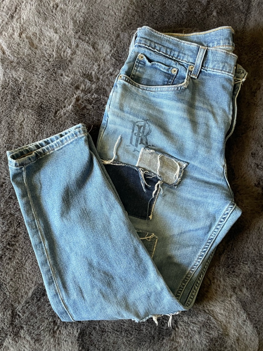 Ralph Lauren Blue Patchwork Women's Jeans - Casual Slim Fit